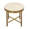 Homeroots 20" Ivory and Brass Marble and Iron Round Cross Legs End Table 571198 - alternate 6