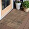 Homeroots 3' X 5' Orange Copper And Brown Striped Washable Indoor Outdoor Area Rug 588112 - alternate 1