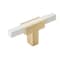 Amerock Urbanite 2-5/8 in 67 mm Length Brushed Gold/White Cabinet Knob BP67BGLWHT - alternate 1