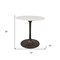Homeroots 30" White And Black Rounded Marble And Iron Pedestal Base Dining Table 517847 - alternate 3