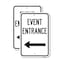 Signmission N Event Entrance With Left Arrow, 18'' X 24'' 2 Signs, Heavy Gauge Aluminum, 2PK A-1824-2PACK-23865 - alternate 1