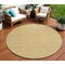 Homeroots 8' Gold And Ivory Round Geometric Washable Indoor Outdoor Area Rug 602373 - alternate 1