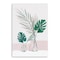 Homeroots Pretty Green Foliage Leaves Pink Unframed Print Wall Art 398978 - alternate 1