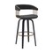 Homeroots 31" Black Faux Leather Swivel Bar Height Bar Chair 534472 - alternate 8