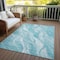 Homeroots 5' X 8' Teal Blue Aqua And Ivory Abstract Washable Indoor Outdoor Area Rug 582999 - alternate 7