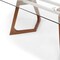 Homeroots 63" Clear And Brown Glass And Metal Self-Storing Leaf Double Pedestal Base Dining Table 555186 - alternate 4