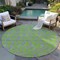 Homeroots 8' Lime Green And Purple Round Geometric Washable Indoor Outdoor Area Rug 599210 - alternate 6