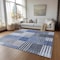 Homeroots 8' X 10' Denim Blue And Navy Blue Striped Washable Indoor Outdoor Area Rug 581692 - alternate 9