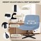 Yssoa Criss Cross Chair Legged, Home Office Desk Chair No Wheels Armless, Wide Seat Swivel Vanity C 3A88FNCHAIROFFICEBLU01 - alternate 6