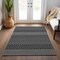 Homeroots 9' X 12' Black And Ivory Chevron Washable Indoor Outdoor Area Rug 612242 - alternate 6