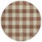 Homeroots 8' Brown And Beige Round Plaid Washable Indoor Outdoor Area Rug 595381 - alternate 7