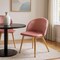 Homeroots Pink and Oak Velvet and Metal Dining Side Chair 568016 - alternate 6