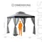 Sunjoy 8 ft x 8 ft Patio Gazebo, Modern 2-Tier Steel Frame Soft Top Gazebo with Netting - Grey & Black A101003613 - alternate 8
