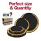 Smarty Had A Party Black w/Gold Moonlight Round Plastic Dinnerware Value Set (120 Dinner Plates+120 Salad Plates), 240PK 960BGVP-CASE - alternate 9