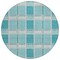 Homeroots 8' Teal Blue Gray And Ivory Round Plaid Washable Indoor Outdoor Area Rug 597591 - alternate 8