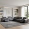 Homeroots Gray Italian Leather Power Reclining U Shaped Eight Piece Corner Sectional With Console 366360 - alternate 6
