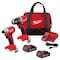 Milwaukee Tool M18 Compact Brushless 2-Tool Combo Kit, Cordless Drill/Impact Driver w/ Batteries, Charger, Bag 3692-22CT - alternate 1