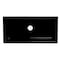 Alfi Brand 36" Black Gloss Reversible Smooth / Fluted Sgl Bowl Fireclay Farm Sink AB3618HS-BG - alternate 13