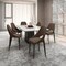 Leisuremod Amalfi Modern Dining Chair - Upholstered Accent Side Chair, Metal Legs, 4PK AC48DBR4 - alternate 7