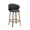 Homeroots Set of Two 26" Black and Brown Faux Leather and Solid Wood Low Back Counter Height Bar Chairs, 2PK 555080 - alternate 5