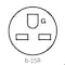 Leviton Watertight Straight Blade Connector, 6-15R, 15 A, 250V AC, 2 Pole, 3 Wire, Screw Terminals, Yellow 15W49 - alternate 5