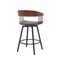 Armen Living Athena 27in Swivel Walnut Wood Counter Stool in Gray Faux Leather with Black Metal LCATBAWAGRY26 - alternate 7