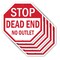 Signmission Stop Dead End No Outlet, 10 inch X 10 inch, Aluminum Metal Signs, 5PK OC-A-5Pack-10-82 - alternate 1