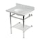 Kingston Brass 30-Inch Carrara Marble Console Sink with Brass Legs and Shelf, 8-Inch, 3-Hole KVPB30MBB6 - alternate 1