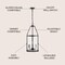 Jonathan Y Kinsley 12" 3-Light Industrial Farmhouse Iron/Glass LED Pendant, Oil Rubbed Bronze/Clear JYL7553A - alternate 10