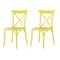 Homeroots Set of Four Yellow Heavy Duty Plastic Cross Back Dining Side Chairs 565180 - alternate 3