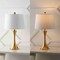 Jonathan Y Bennett 22.75" Modern Glam Iron Hourglass LED Table Lamp with USB Charging Port, Brass Gold, 2PK JYL6621A-SET2 - alternate 7