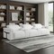 Homeroots 126" White Top Grain Leather Reclining Metal USB Sofa 720369 - alternate 9