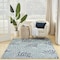 Homeroots 5' X 7' Navy Blue Ivory And Blue Palm Leaf Indoor Outdoor Area Rug 552506 - alternate 4