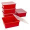 Storex Deep Storage Tray with Lid, Red 62545U05C - alternate 3