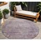 Homeroots 8' Plum And Lavender Round Floral Washable Indoor Outdoor Area Rug 605749 - alternate 1