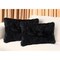 Homeroots Set of Two 12" X 20" Black Sheepskin Lumbar Throw Pillows, 2PK 544563 - alternate 1