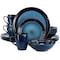 Gibson Elite 16 Piece Priya Reactive Glaze Stoneware Dinnerware Set in Blue 142747.16 - alternate 1