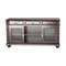 Homeroots 65in Dark Brown Solid Wood Enclosed and Open Storage TV Stand 285213 - alternate 1