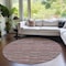 Homeroots 8' Red Beige And Copper Round Striped Washable Indoor Outdoor Area Rug 587934 - alternate 8