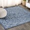 Jonathan Y Charleston Vintage Filigree Textured Weave Navy/Gray 4 ft Square Indoor/Outdoor Area Rug SMB106D-4SQ - alternate 1