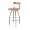 Holland Bar Stool Co Revelle 36in Swivel Extra Tall Bar Stool, Anodized Nickel Finish, Medium Back and Medium Maple Seat 881 - alternate 1