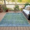Homeroots 8' X 10' Teal Blue And Ivory Abstract Washable Indoor Outdoor Area Rug 631104 - alternate 7