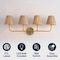 Jonathan Y Malaya 31.5" 4-Light Bohemian Coastal Metal Pleated Paper Shade LED Vanity Light, Beige/Brass Gold JYL1617A - alternate 9