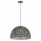 Jonathan Y Campana 20" 1-Light Bohemian Modern Woven Rope/Iron LED Pendant, Gray JYL6504D - alternate 1
