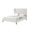 Homeroots Cream Solid Wood Queen Tufted Upholstered Linen Bed 544879 - alternate 1