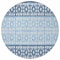 Homeroots 8' Blue Sky Blue And Ivory Round Geometric Washable Indoor Outdoor Area Rug 613827 - alternate 7