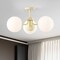 Jonathan Y Olivier 23.5" 3-Light Bohemian Farmhouse Iron/Frosted Glass LED Semi Flush Mount, Beige JYL7600E - alternate 10