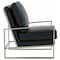 Leisuremod Jefferson Leather Modern Design Accent Armchair with Elegant Silver Frame, Black JAS29BL-L - alternate 8