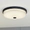 Vaxcel Preston 1-Light Black Transitional Dome Flush Mount LED Fixture, Glass Shade C0324 - alternate 6