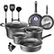 Bakken-Swiss 14-Piece Pots and Pans Set, Non-Stick, with Lids, Skillet Pans, Gas, Electric, Induction, Black BKCWL14B - alternate 1
